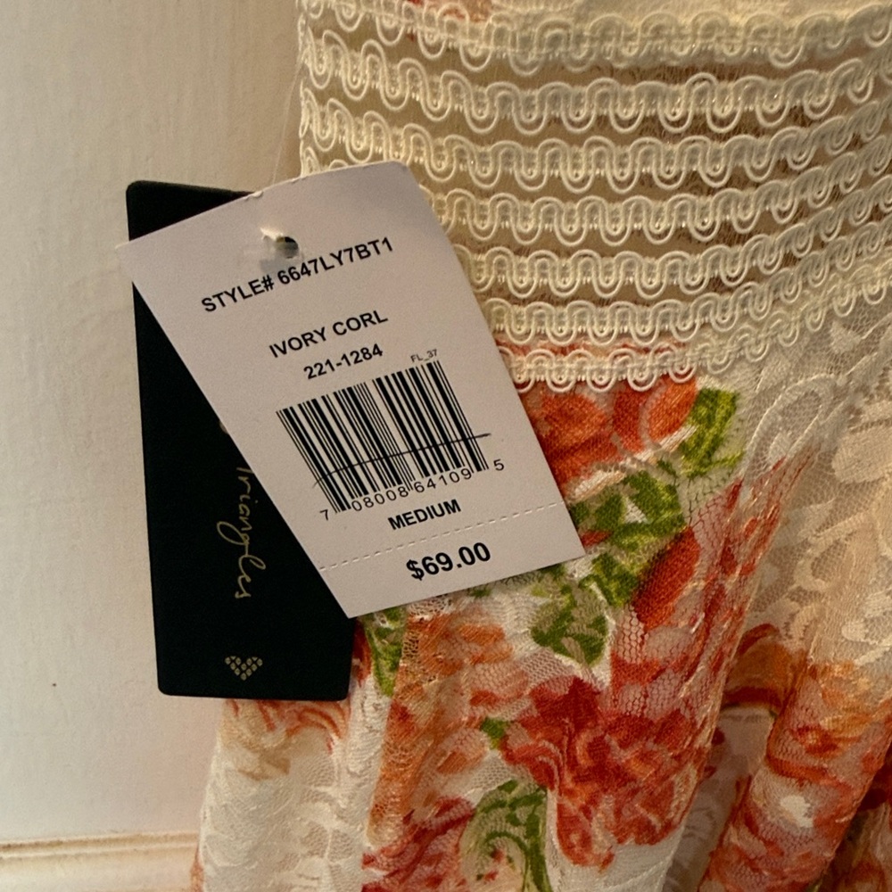 City Triangles White Dress with Coral Floral Print - Picture 3 of 6